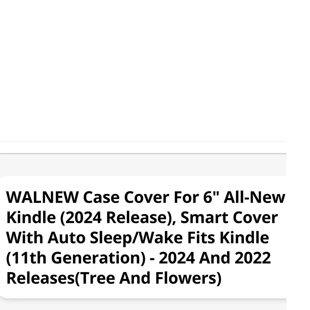 WALNEW Kindle Case 6inch kindle 11th Gen 2024 Tree Flowers Smart Auto Sleep Wake